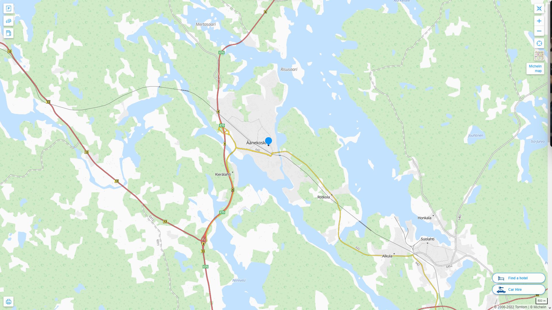 aanekoski Finlande Autoroute et carte routiere